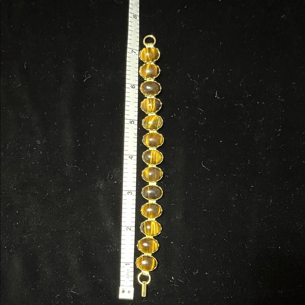 Elegant Tigers Eye and gold bracelet.